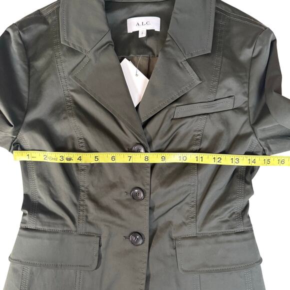A.L.C. Fallon Green Crop Blazer Jacket Sz 0 - Picture 8 of 9